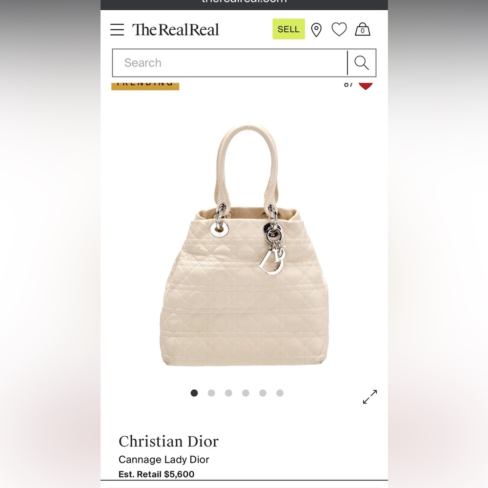 Lady Dior Beige Soft Tote Bag Christian Dior - Picture 12 of 14